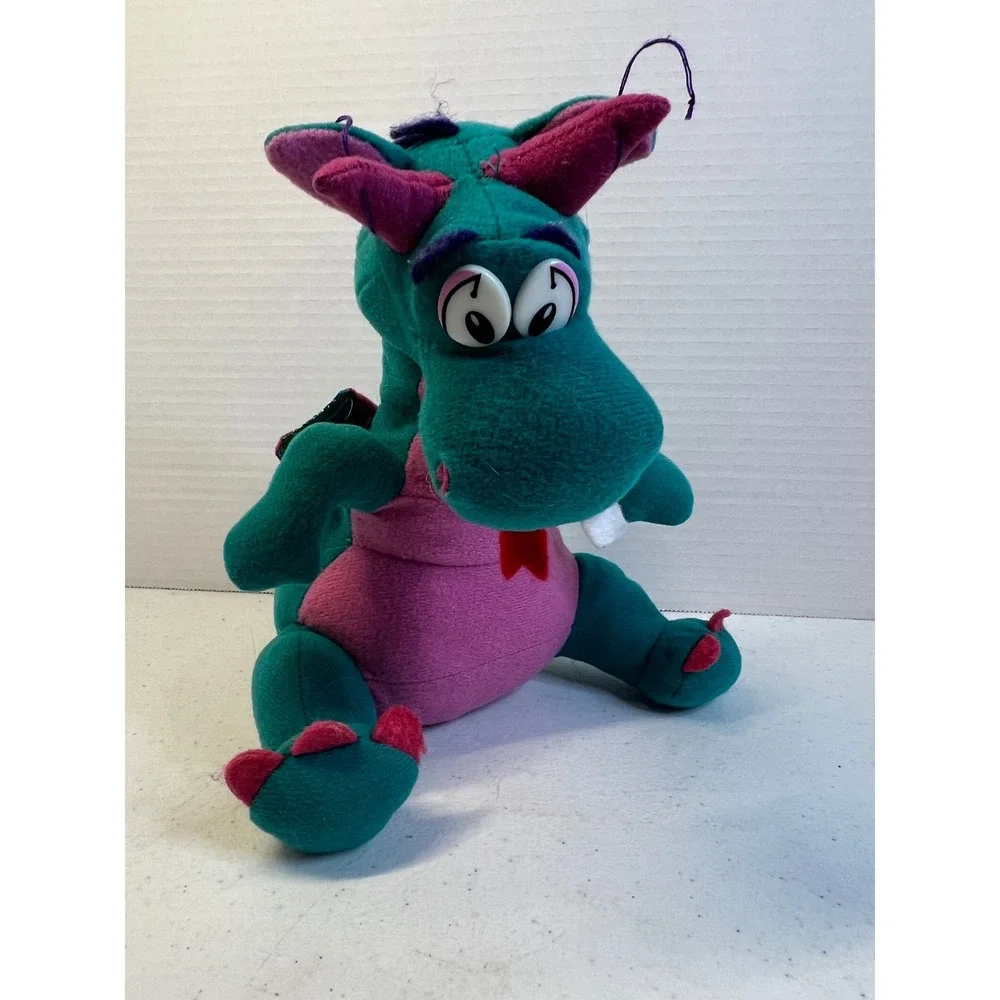 Vintage 1995 Acme Premium Supply Dragon Plush Teal Pink Purple 10